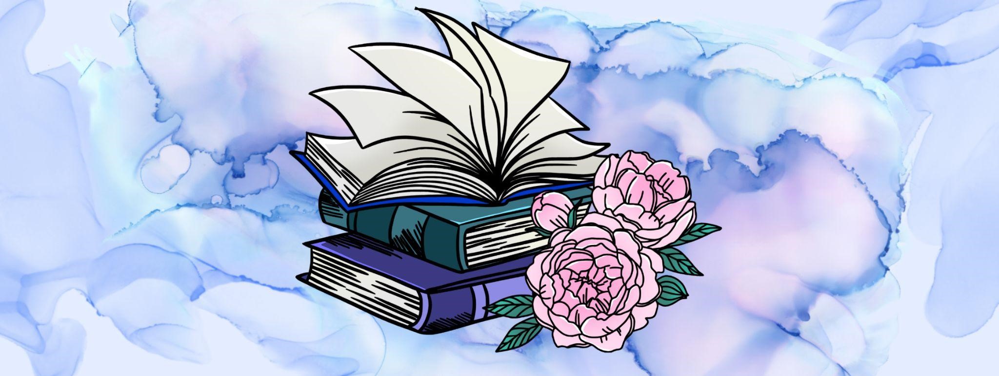 Books with Flowers